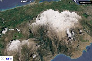 Δορυφορική φωτογραφία από τη χιονοκάλυψη στα Λευκά Όρη