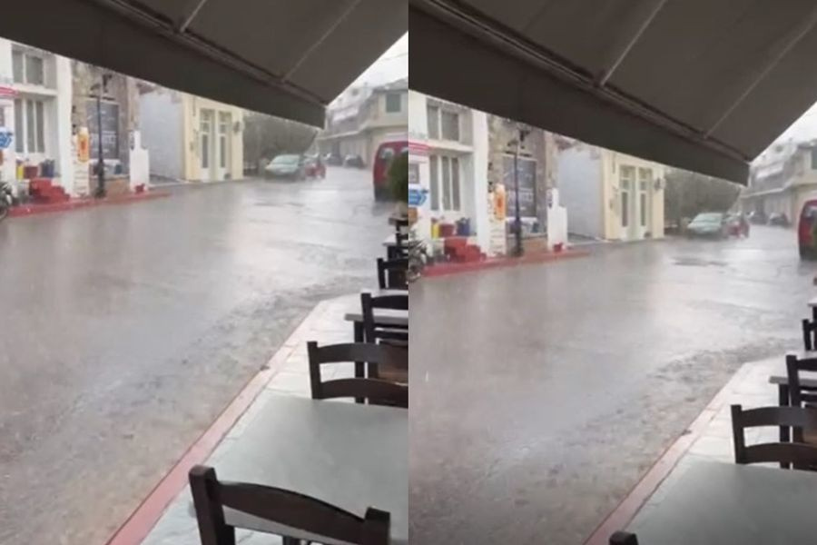 (VIDEO) Άνοιξαν οι ουρανοί στο Λασίθι – Χείμαρροι οι δρόμοι