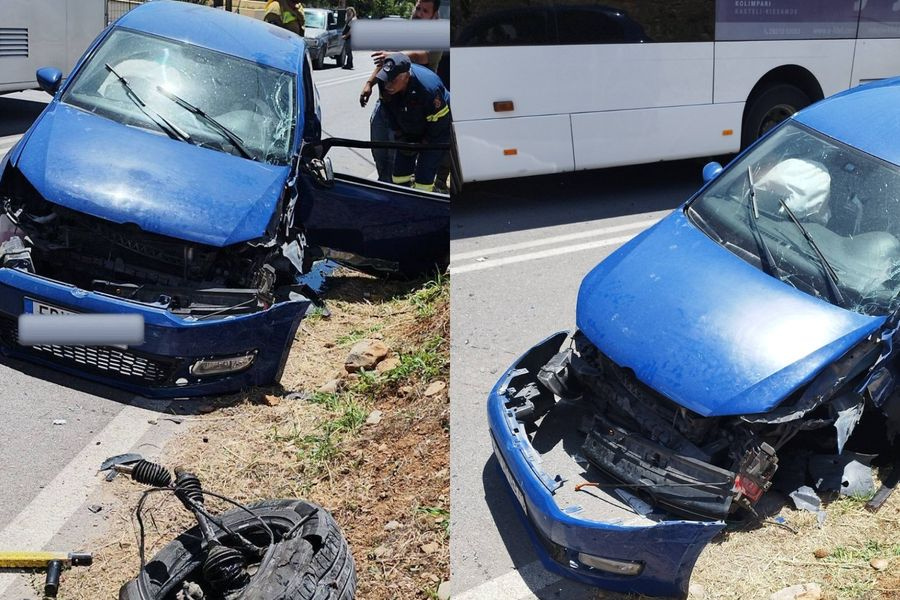 Σοβαρό τροχαίο με τραυματισμό στην Κίσαμο – Λεωφορείο συγκρούστηκε με ΙΧ