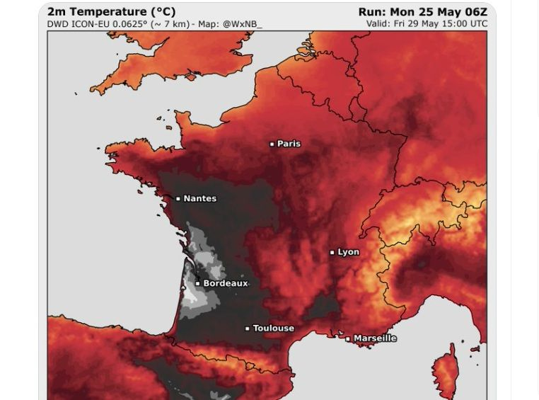 Γαλλία: Ρεκόρ θερμοκρασίας χθες, για το μήνα Μάιο, η σημερινή ημέρα προαναγγέλλεται ακόμα πιο ζεστή