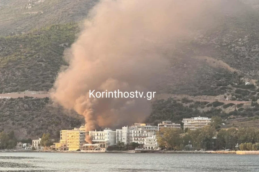 Λουτράκι: Φωτιά σε εγκαταλελειμμένο ξενοδοχείο δίπλα σε σπίτια