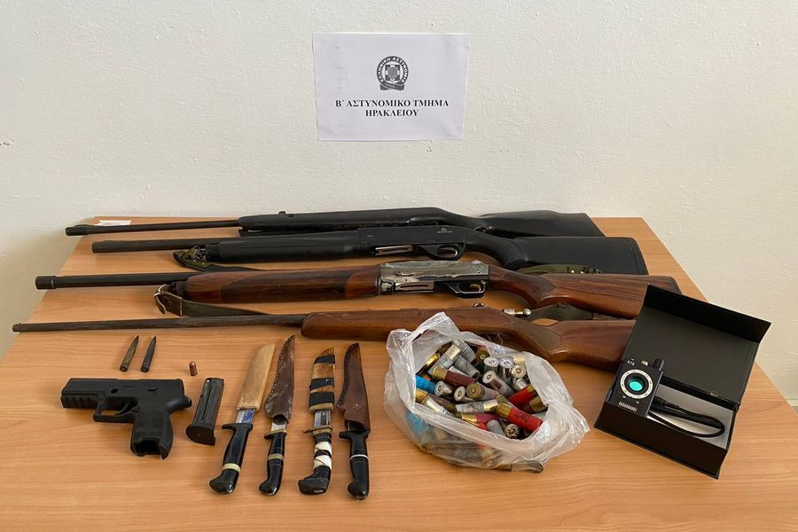 Ηράκλειο: Σύλληψη πατέρα και γιου για όπλα και ζωοκλοπή