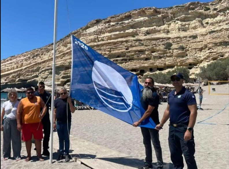 Tρεις «Γαλάζιες Σημαίες» κυματίζουν και φέτος στις ακτές του Δήμου Φαιστού