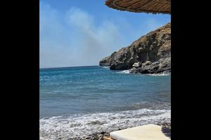 Πυρκαγιά σε χαμηλή βλάστηση στην Άνδρο – Μήνυμα για απομάκρυνση από την Παλαιόπολη