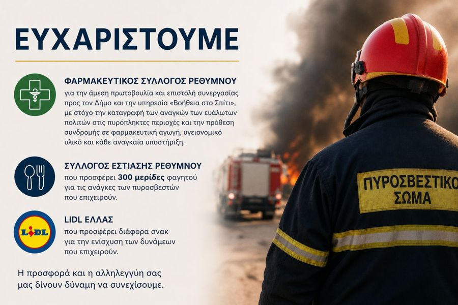 Δήμος Αγίου Βασιλείου: Ευχαριστεί τους φορείς και τις επιχειρήσεις για την συγκινητική τους ανταπόκριση και βοήθεια