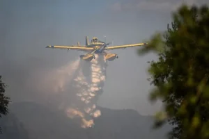 Φωτιά σε δάσος στα Πολιτικά Ευβοίας – Σηκώθηκαν 5 εναέρια