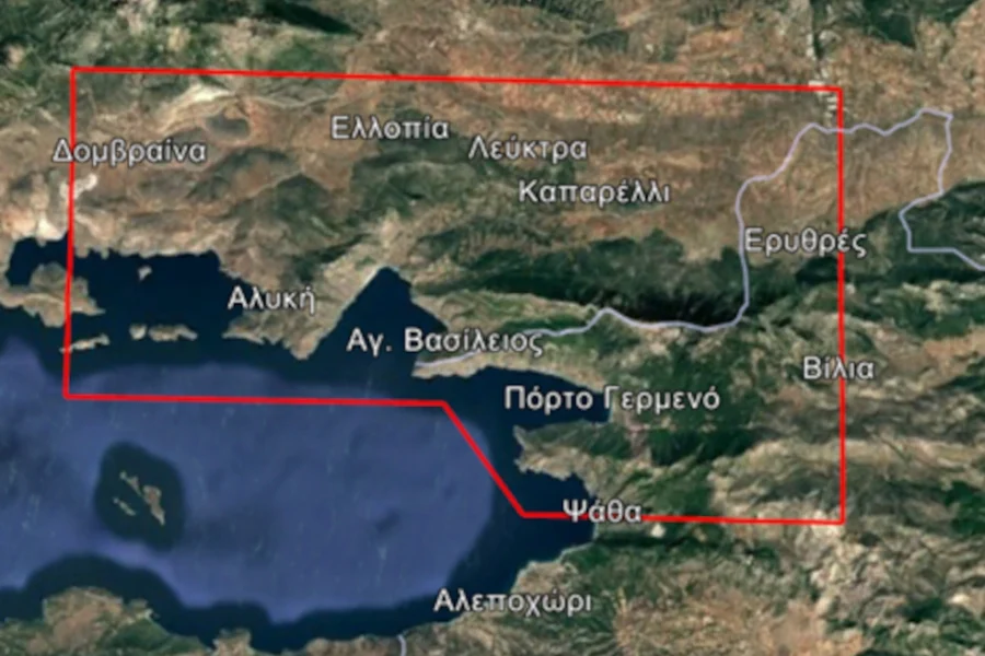 Ενεργοποιήθηκε η υπηρεσία Copernicus για τις δασικές πυρκαγιές της Βοιωτίας