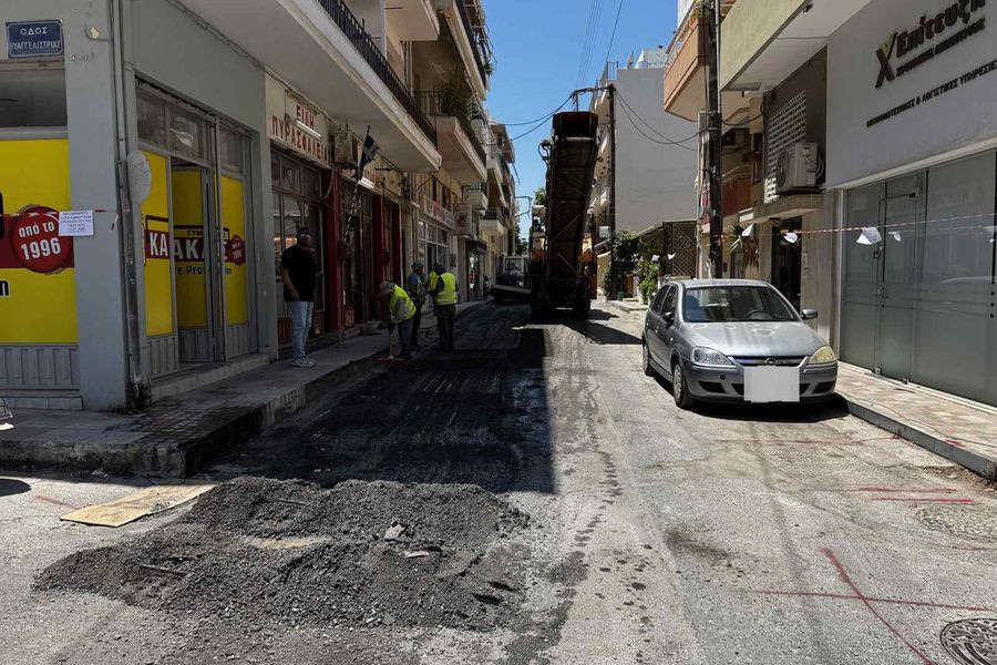 Ηράκλειο: Ξεκίνησαν οι ασφαλτοστρώσεις στην οδό Γιαμαλάκη