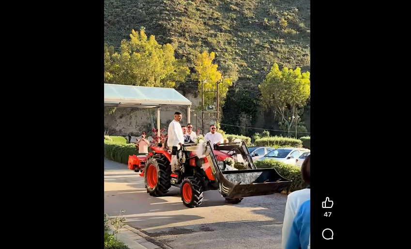Με …τρακτέρ στην εκκλησία ο γαμπρός (vid)