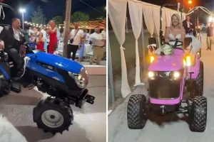 Γαμπρός και νύφη στη Χίο έφτασαν στο γαμήλιο γλέντι με… τρακτέρ