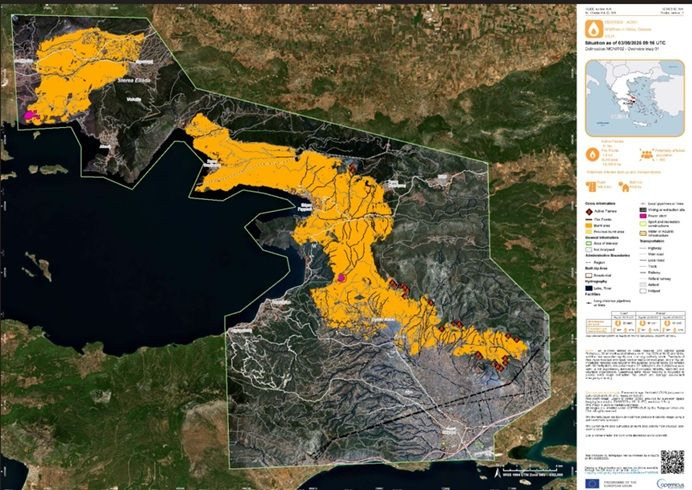 Πυρκαγιά στη Δυτική Αττική: Μάχη με διάσπαρτες εστίες και αναζωπυρώσεις- Από Ψάθα προς Λούμπα το πιο ενεργό σημείο