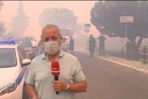 Φωτιά στη Φωκίδα: Η στιγμή που πυροσβεστικό όχημα περνά «ξυστά» από τηλεοπτικό συνεργείο (Βίντεο)