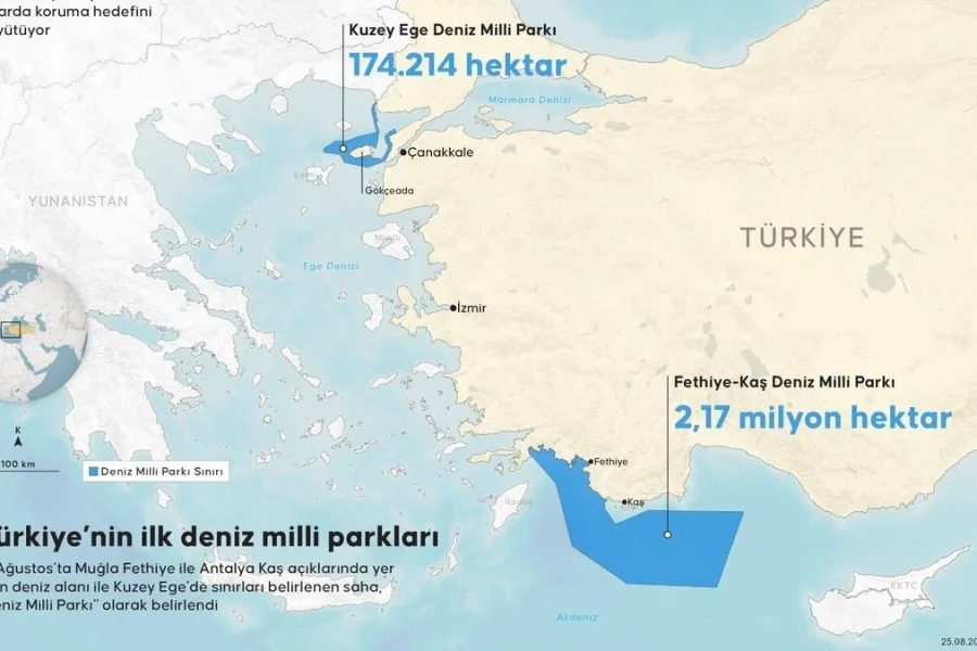Τουρκία: Στη δημοσιότητα οι χάρτες με τα θαλάσσια πάρκα σε Β. Αιγαίο και Ανατολική Μεσόγειο