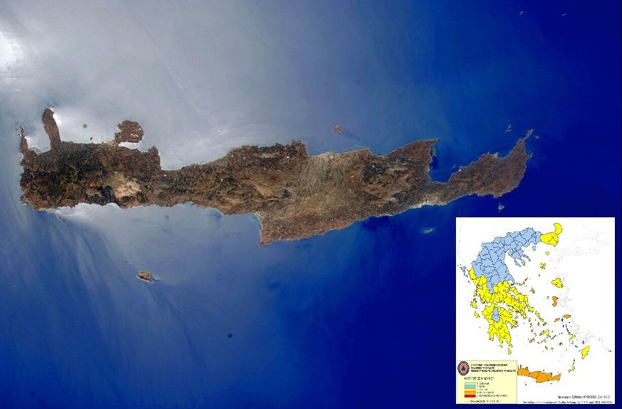 Συναγερμός «κατηγορίας 4» το Σάββατο: Στο κόκκινο για πυρκαγιά Κρήτη και νησιά του Ανατολικού Αιγαίου