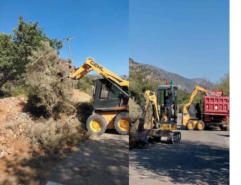 Συνεχίζονται οι εργασίες καθαρισμού στο επαρχιακό οδικό δίκτυο της Π.Ε. Λασιθίου