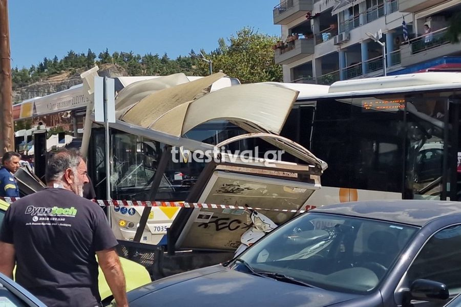 Θεσσαλονίκη: Λεωφορείο έπεσε σε στάση – Τουλάχιστον 4 τραυματίες