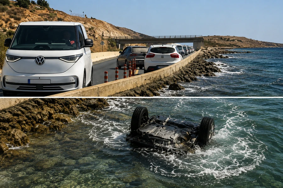 Το γκρι Seat Ibiza στο «μικροσκόπιο» της ΕΛ.ΑΣ. – Εξετάζουν αν το αυτοκίνητο μέσα στη θάλασσα είναι το ίδιο που έσπασε τα κολωνάκια του ΒΟΑΚ