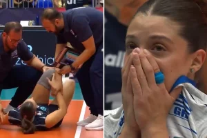 Εθνική βόλεϊ γυναικών: Σοκαριστικός τραυματισμός της Αγγελοπούλου στο ματς με τη Σερβία