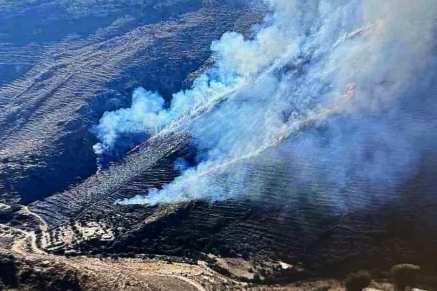 Φωτιά σε δασική έκταση στην Κέα, επιχειρούν δύο αεροσκάφη – Κινητοποίηση της Πυροσβεστικής